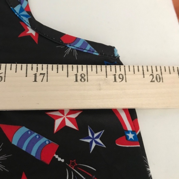 Midi Swing Dress 4th of July Patriotic Red White and Blue Fireworks Size Medium - Picture 12 of 16